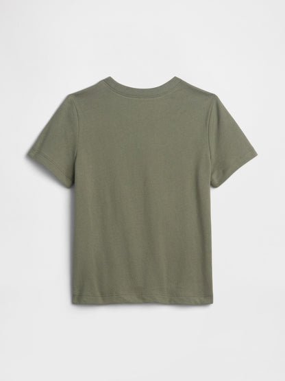 Haki Grafik Baskılı T-shirt