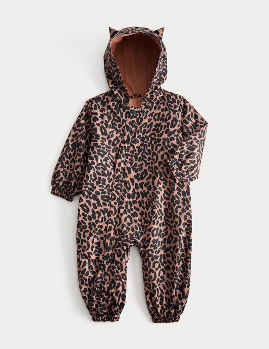 Leopar Desenli Yağmurluk