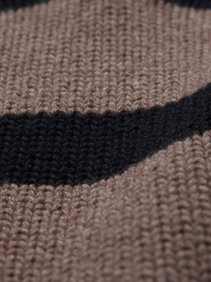 Kahverengi Polo Yaka Crop Kazak