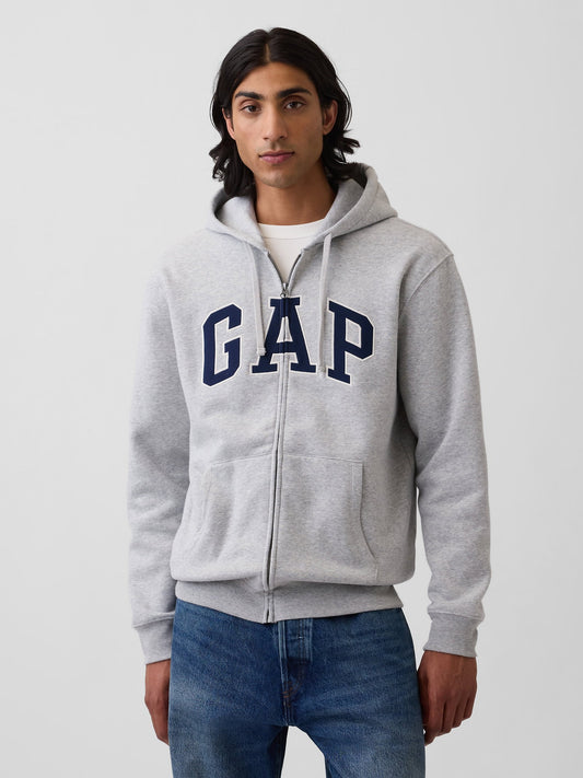 Açık Gri Vintagesoft Arch Logo Tam Fermuarlı Sweatshirt
