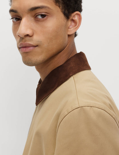 Saf Pamuk Harrington Ceket