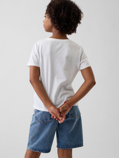 Beyaz Grafik Baskılı T-shirt