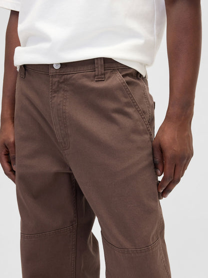 Kahverengi Relaxed Fit Utility Jean Pantolon