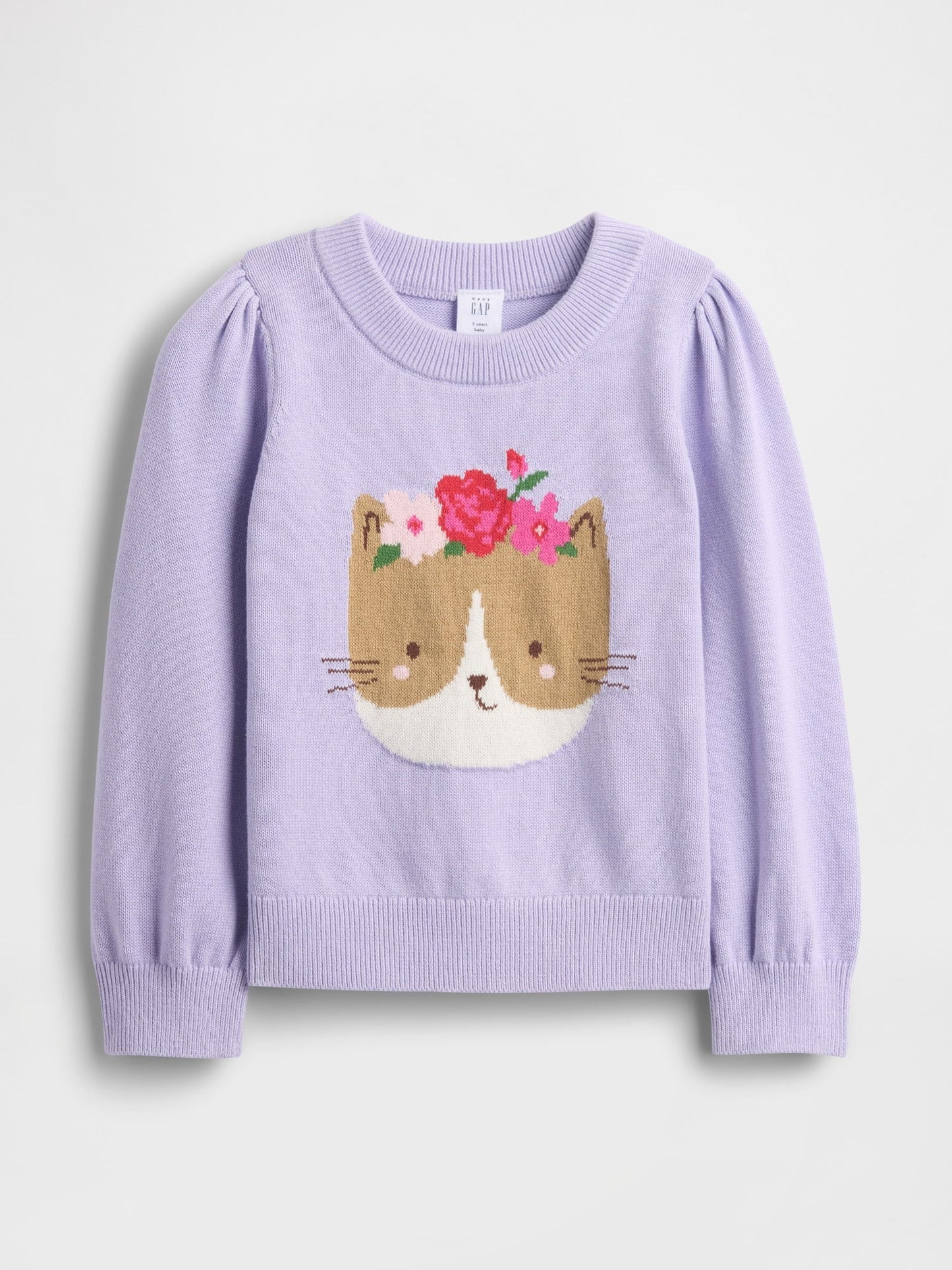 Açık Lila Puff-sleeve Kazak