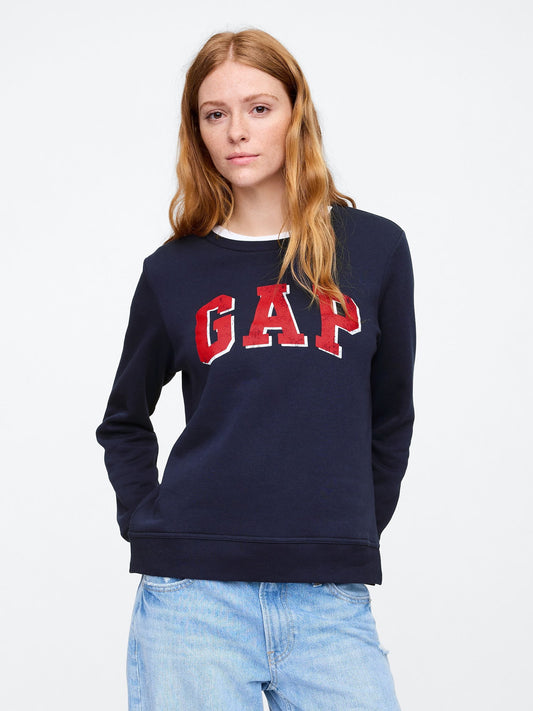 Lacivert Gap Logo Relaxed Fit Fleece Sweatshirt