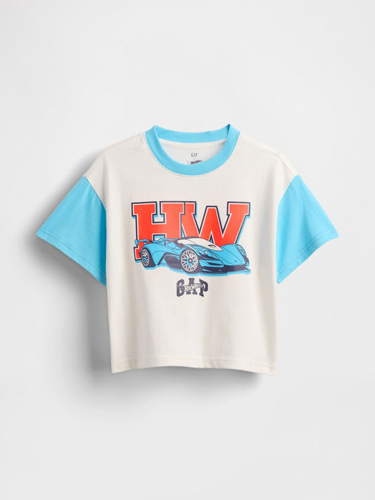 Beyaz Oversized Grafik Baskılı T-shirt