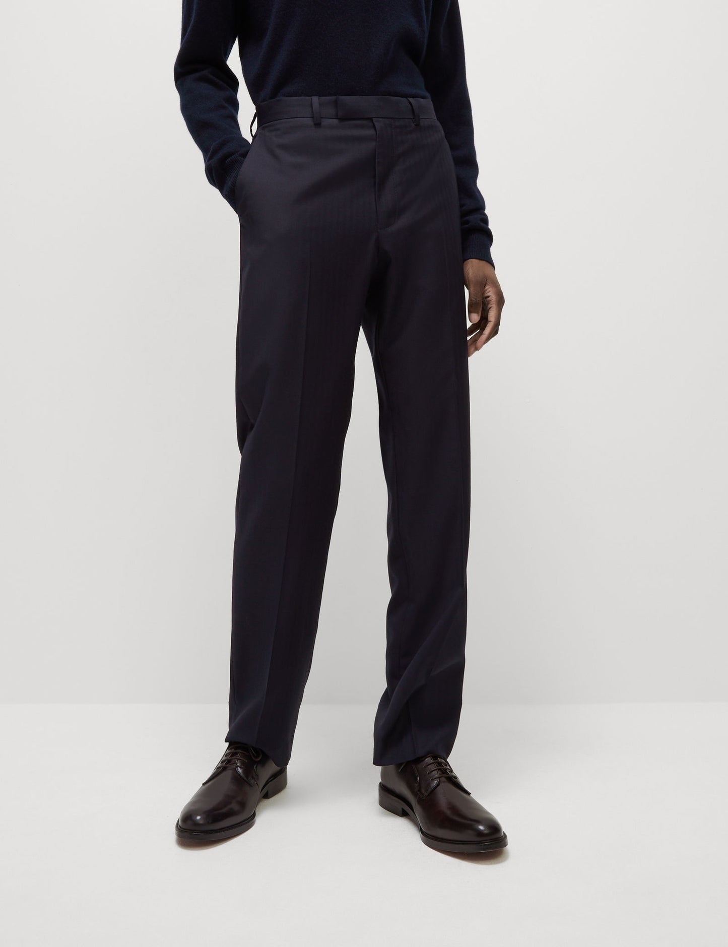 Regular Fit Saf Yün Takım Pantolonu