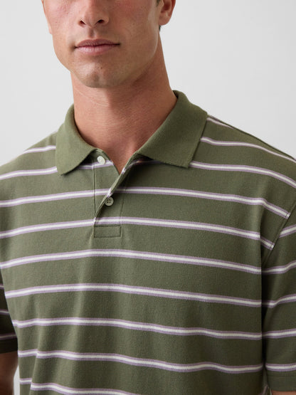 Koyu Gri Relaxed Pique Polo T-shirt