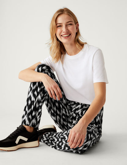 Tapered Fit Desenli Örme Pantolon