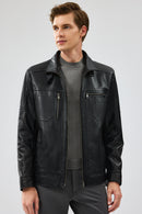 Muller-x Erkek Siyah Deri Ceket