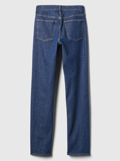Mavi 90'ların Düz Jean Pantolon