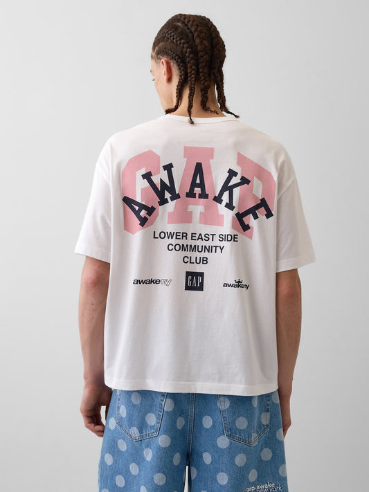 Beyaz Gap × Awake Ny Relaxed Logo T-shirt