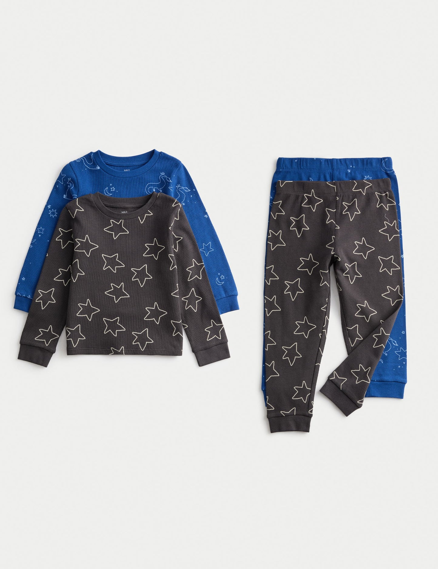 2’li Saf Pamuk Desenli Çocuk Pijama Takımı (1–8 Yaş)