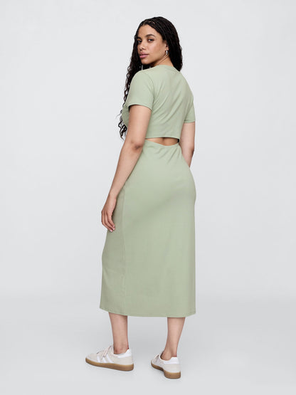 Açık Yeşil Maxi T-shirt Elbise
