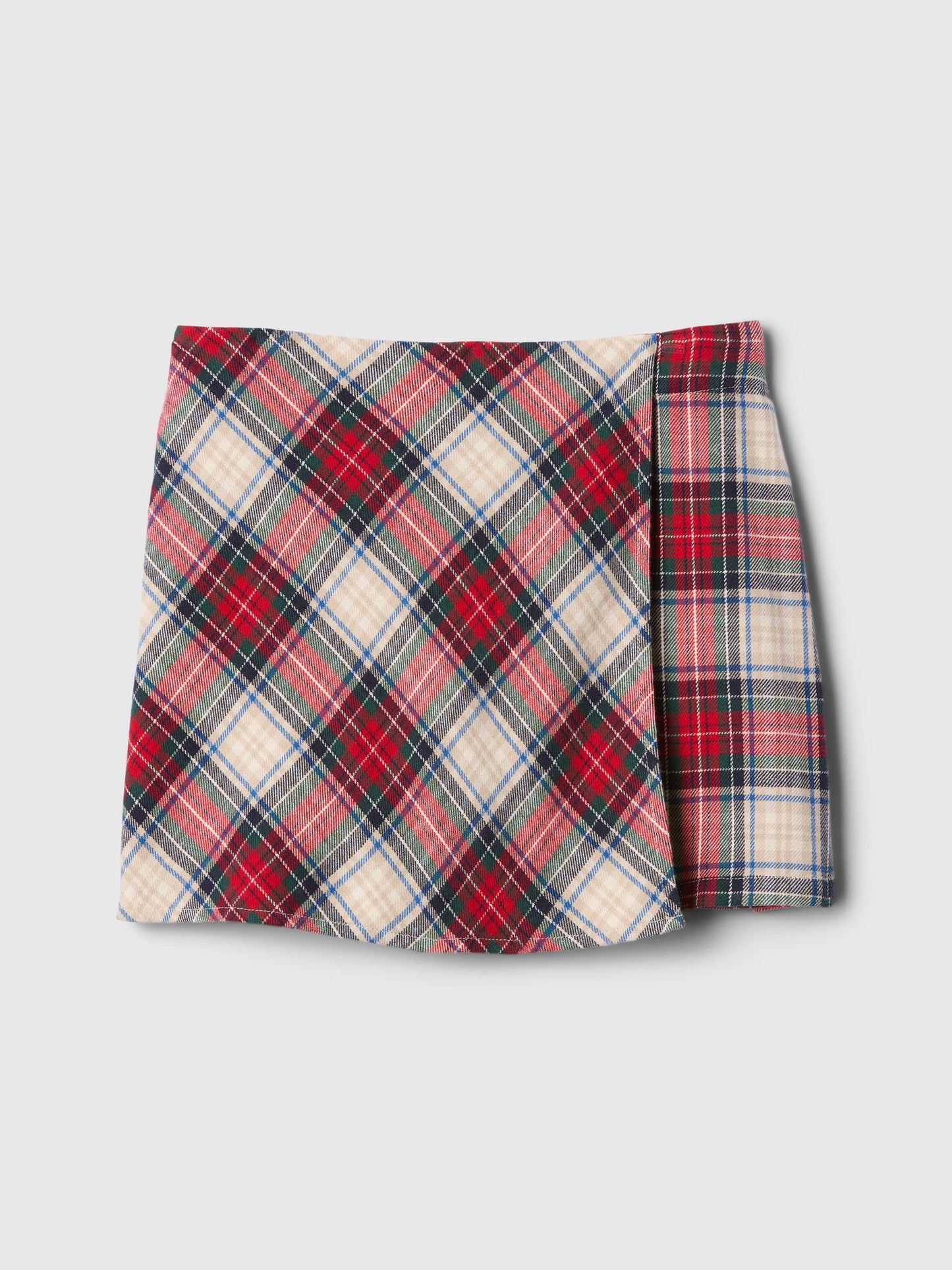 Kırmızı Ekose Desenli Flannel Şort Etek