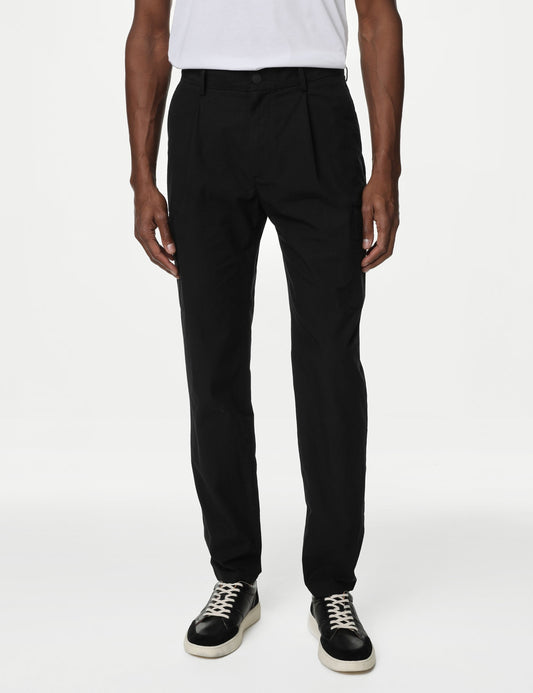 Saf Pamuklu Tapered Fit Kargo Pantolon