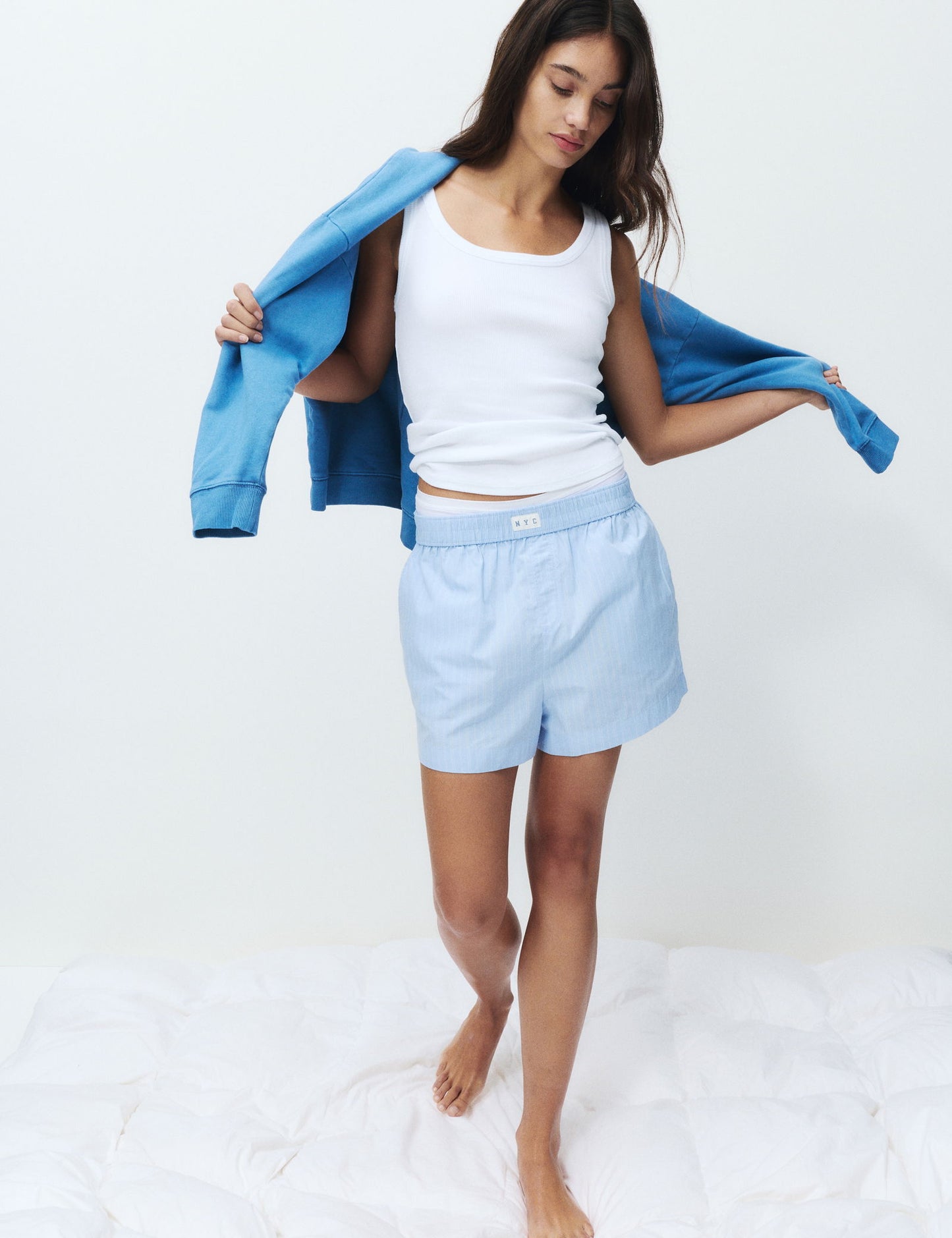 Pure Cotton Şeritli Pijama Şort