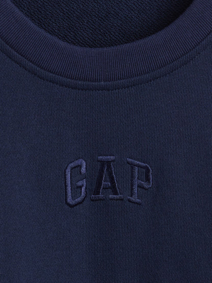 Lacivert Heavyweight Fransız Havlu Kumaş Logo Sweatshirt Elbise