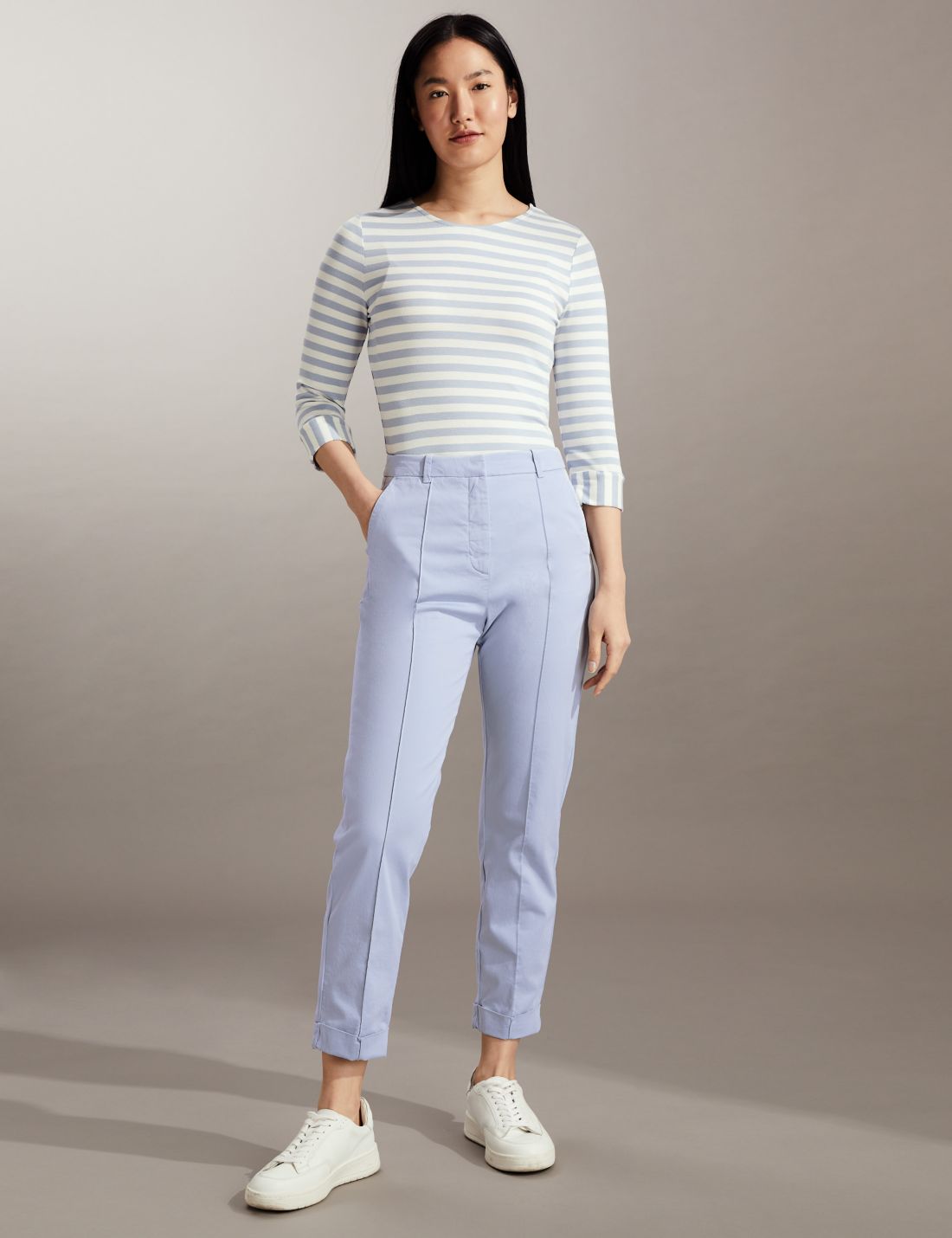 Slim Fit Crop Chino Pantolon