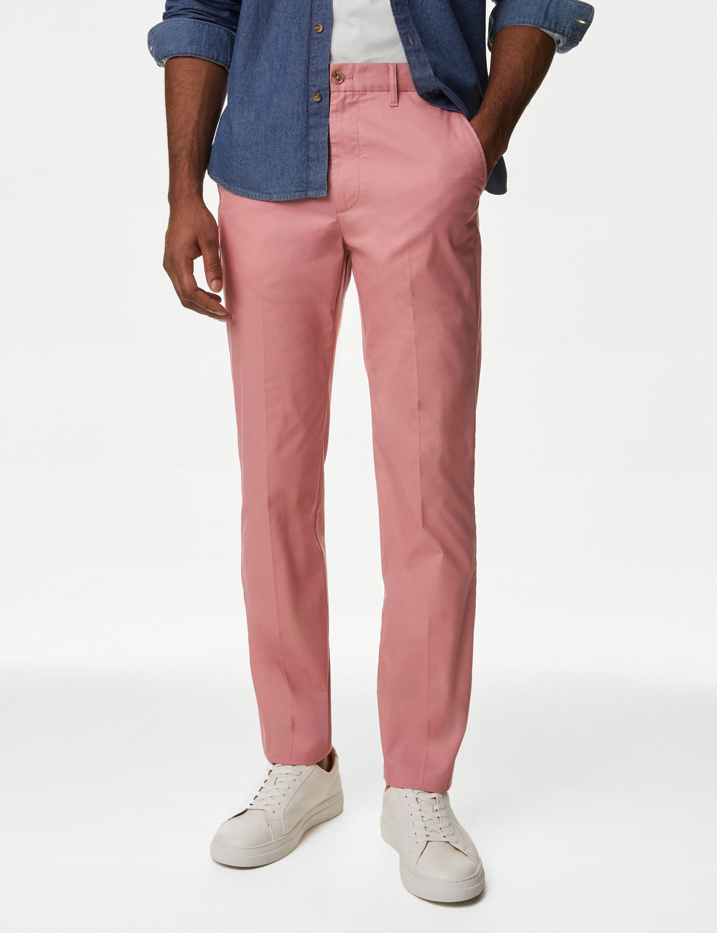 Regular Fit Hafif Dokulu Chino Pantolon