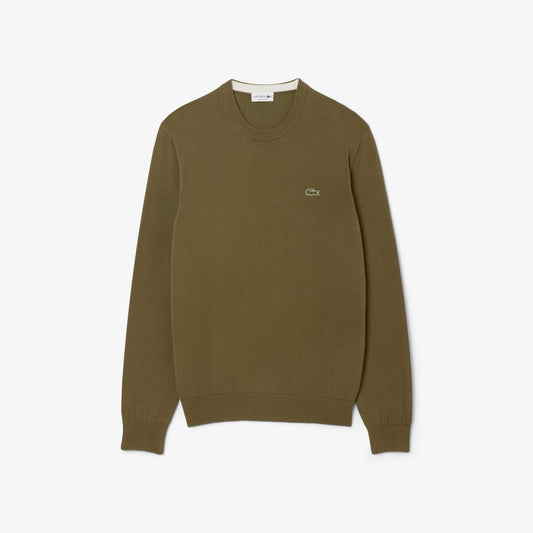 Lacoste Erkek Regular Fit Bisiklet Yaka Haki Kazak