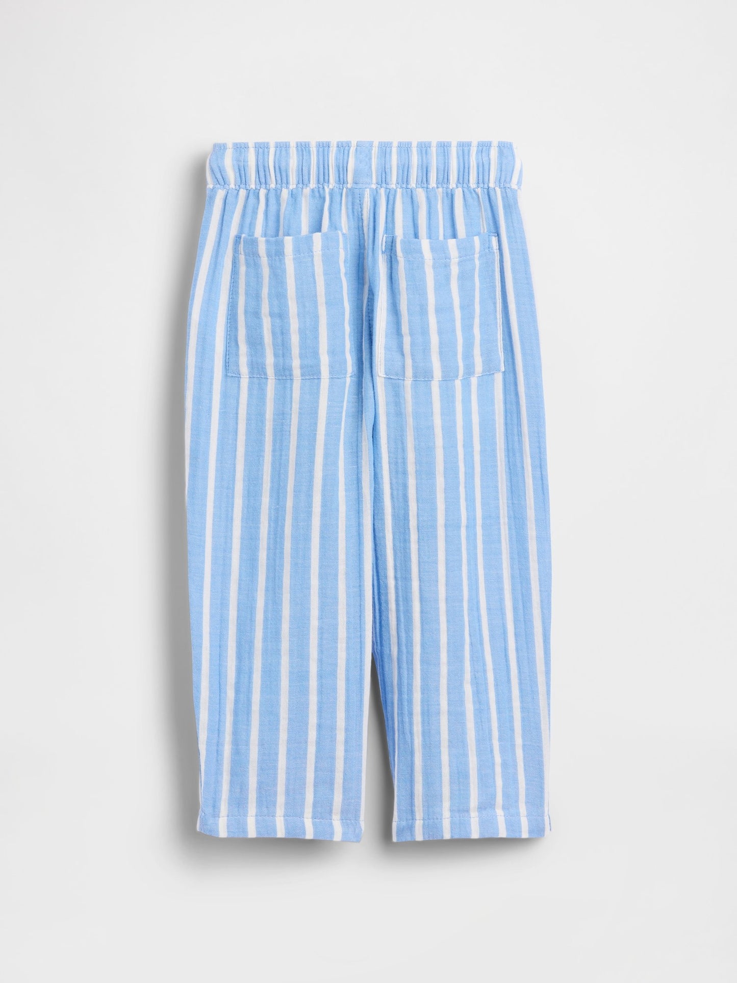 Açık Mavi Pamuk Gauze Pull-on Barrel Pantolon