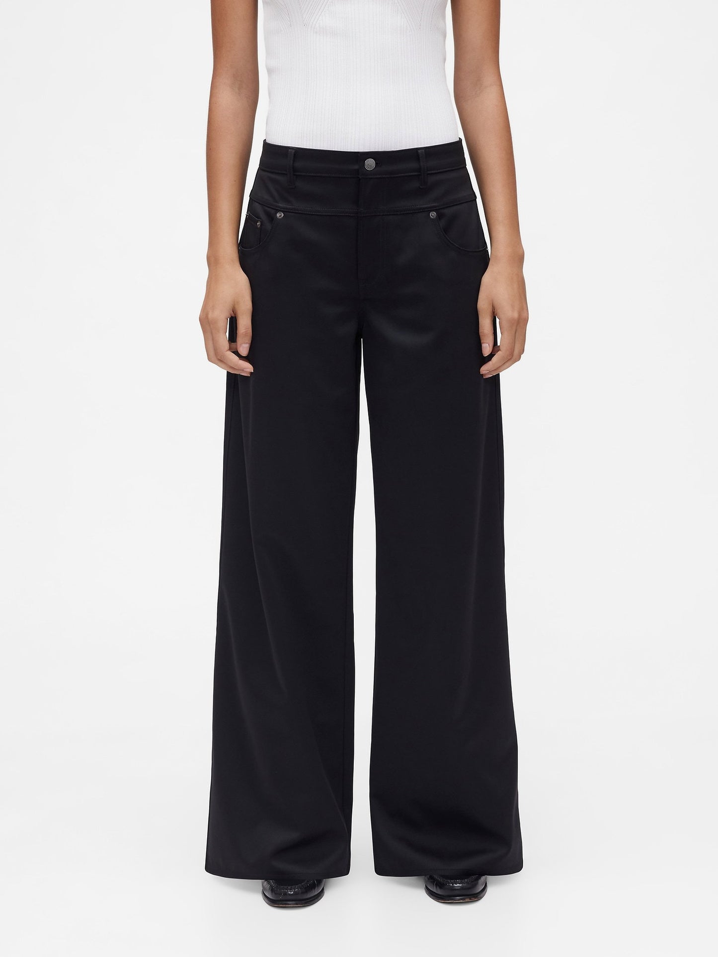 Siyah Gapstudio Low Rise Saten Baggy Pantolon