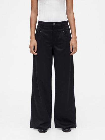 Siyah Gapstudio Low Rise Saten Baggy Pantolon