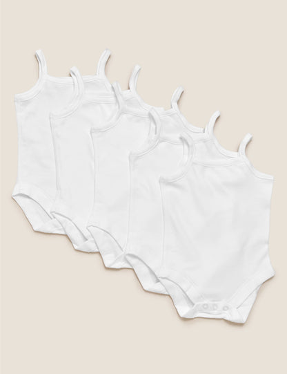 Saf Pamuklu 5'li Askılı Bodysuit (0-3 Yaş)