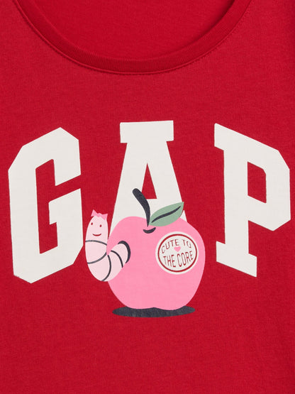 Kırmızı Grafik Baskılı T-shirt