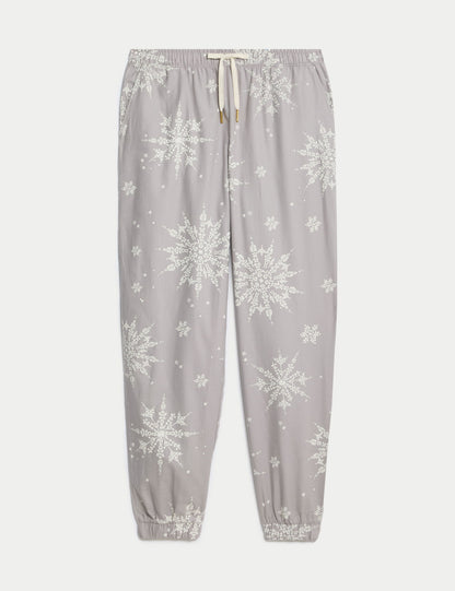 Saf Pamuklu Desenli Pijama Altı