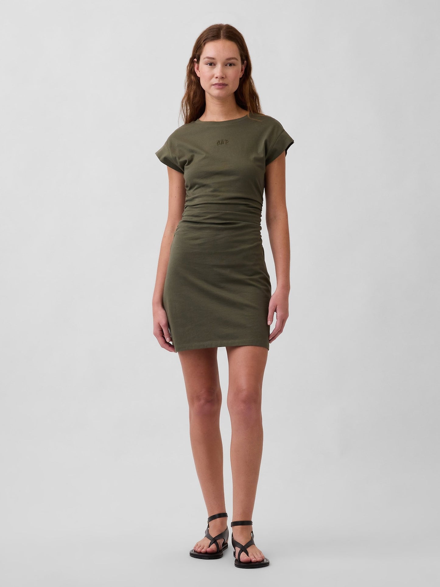 Haki Gap Mini Logo Ruched T-shirt Elbise