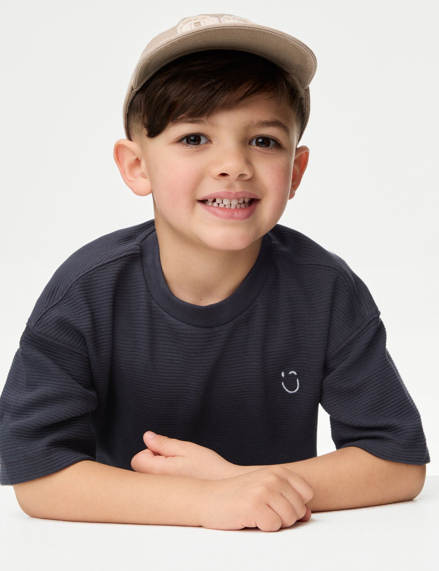 Saf Pamuklu Dokulu T-shirt (1-7 Yaş)
