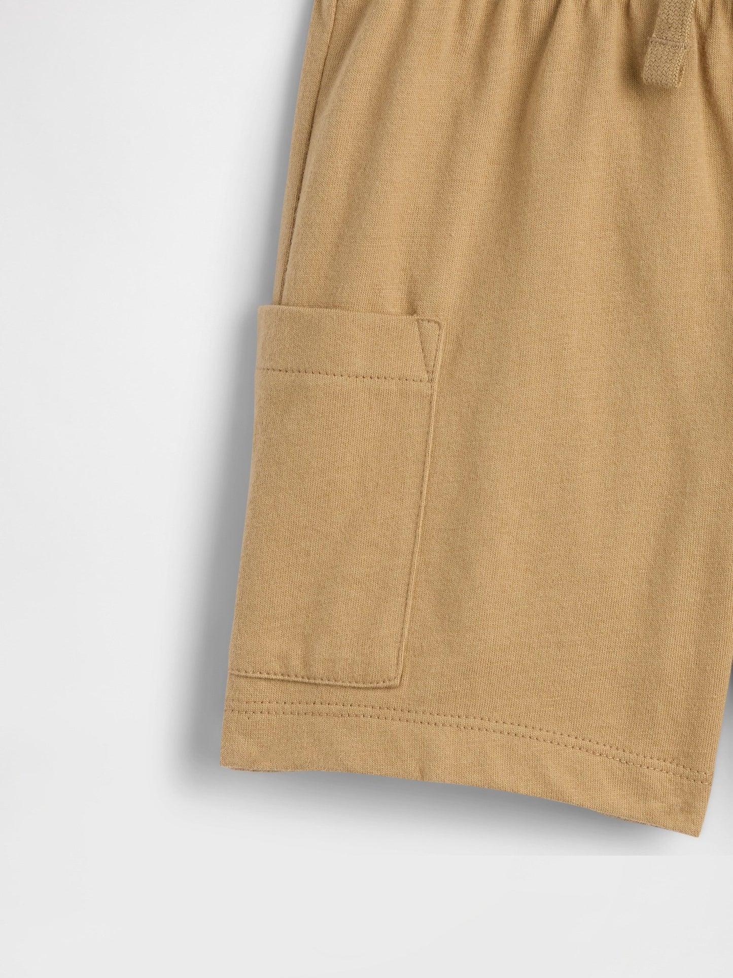 Açık Kahverengi Pull-on Jersey Kargo Şort