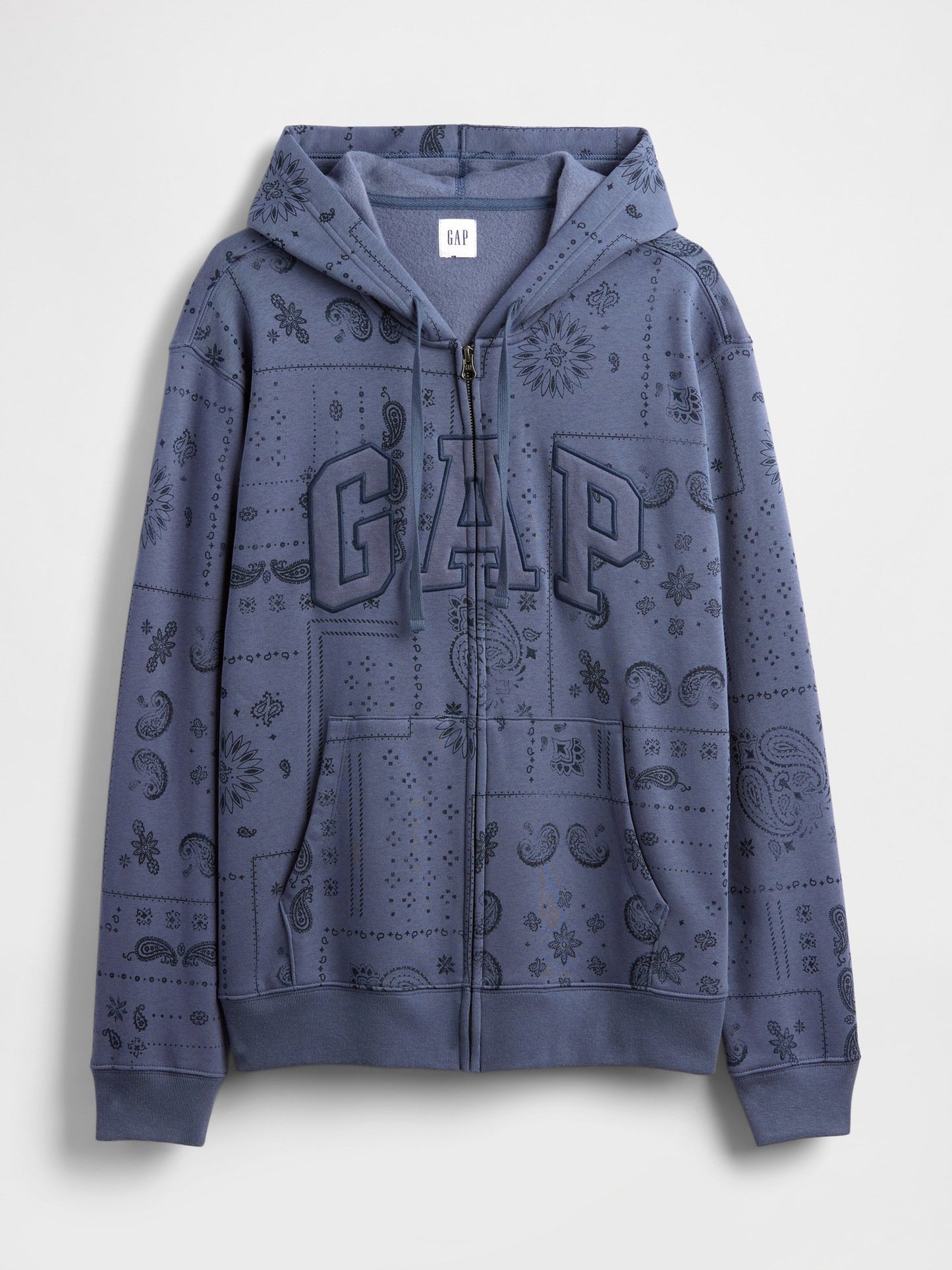 Gri Relaxed Gap Logo Kamuflaj Fermuarlı Sweatshirt