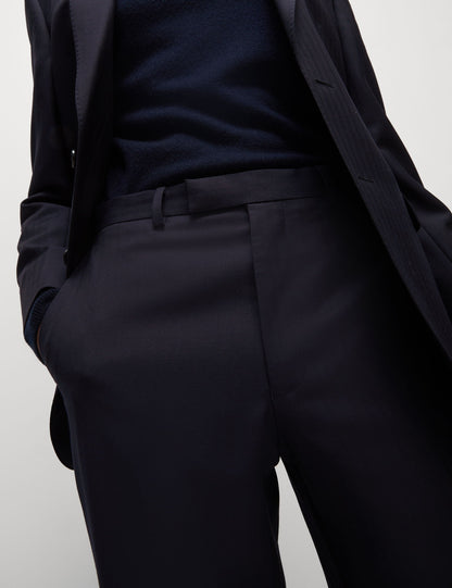 Regular Fit Saf Yün Takım Pantolonu