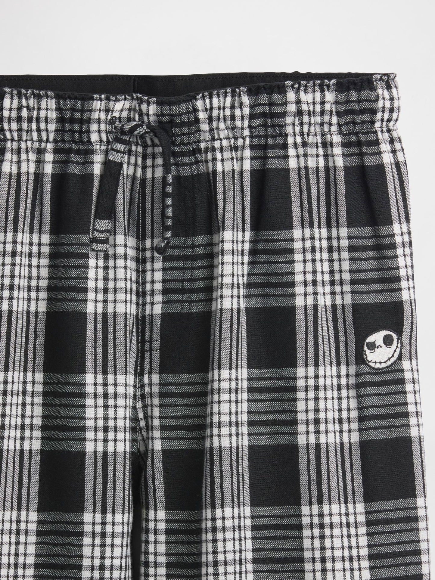 Siyah Gap × Disney Tim Burton’s The Nightmare Before Christmas Skull Flannel Pijama Altı