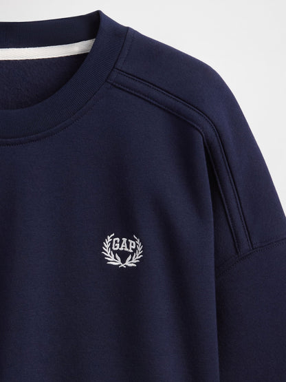 Lacivert Vintagesoft Dirsek Kolu Kısa Sweatshirt