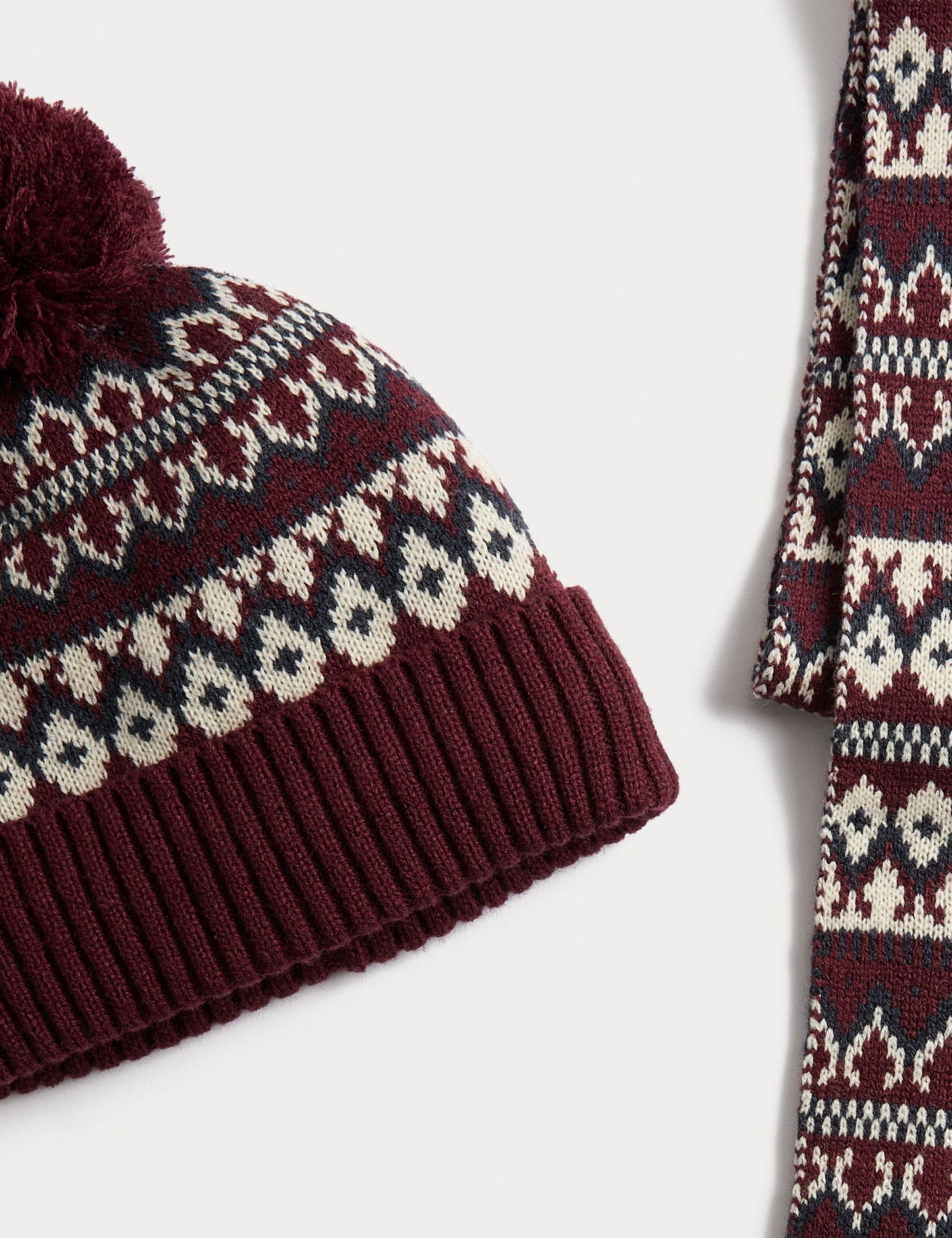 Fair Isle Örgü Bere & Şal Seti