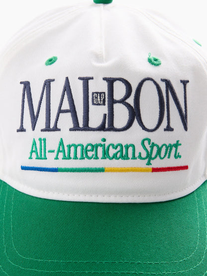 Beyaz Gap × Malbon Logo Beyzbol Şapka