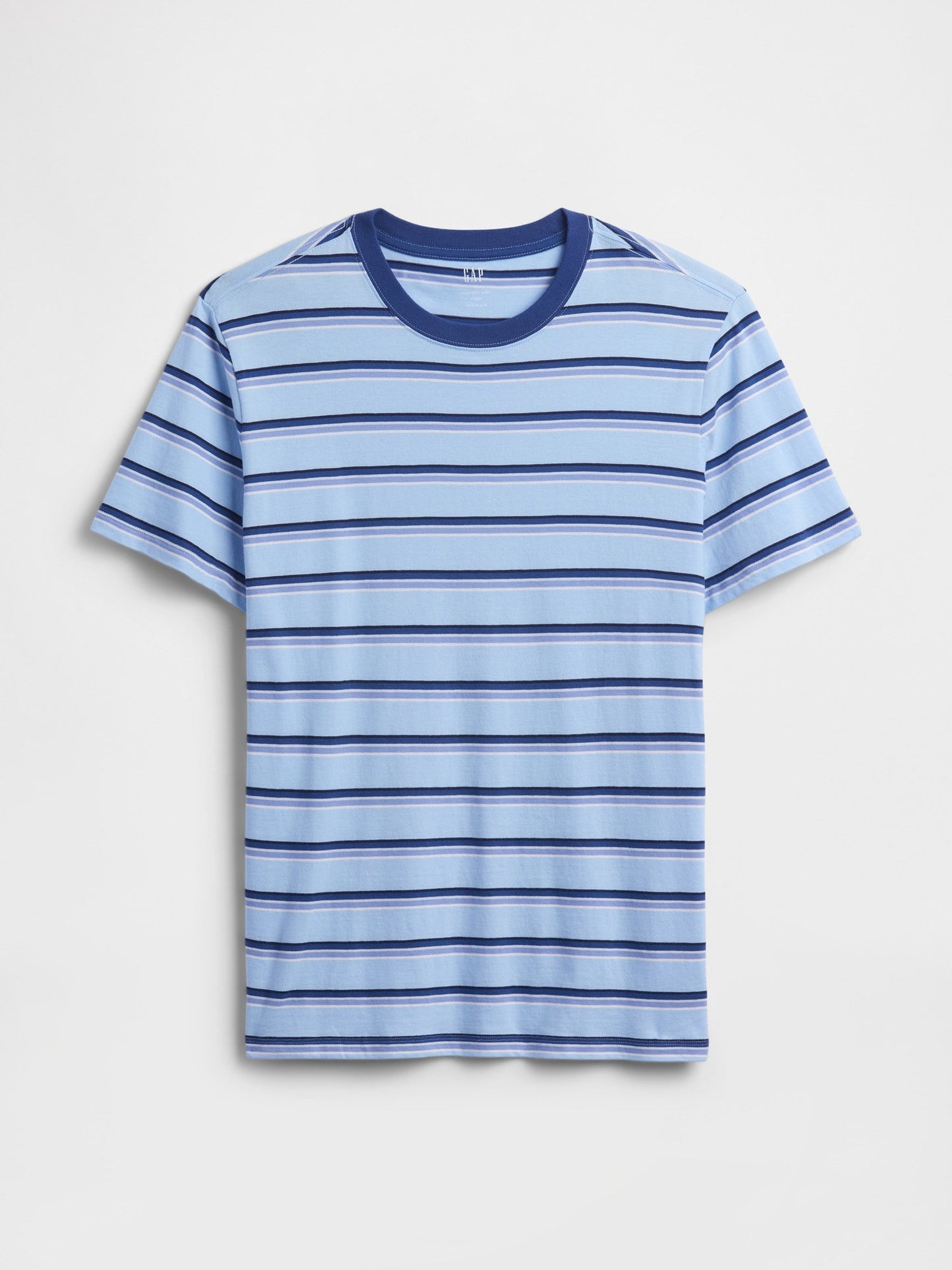 Açık Mavi Relaxed Bisiklet Yaka T-shirt