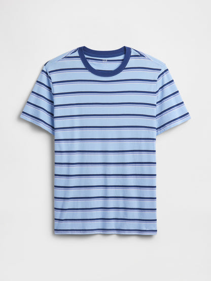 Açık Mavi Relaxed Bisiklet Yaka T-shirt
