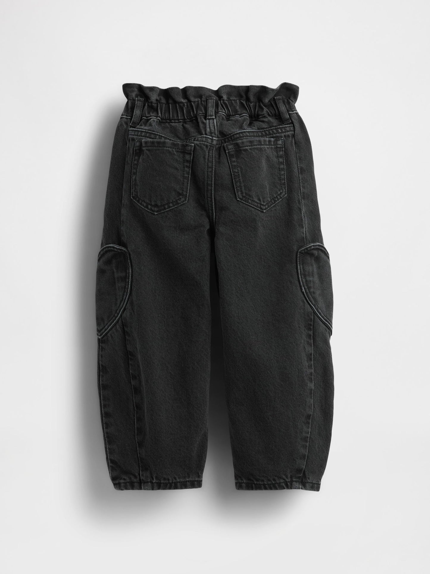 Siyah Heart Pocket Horseshoe Jean Pantolon