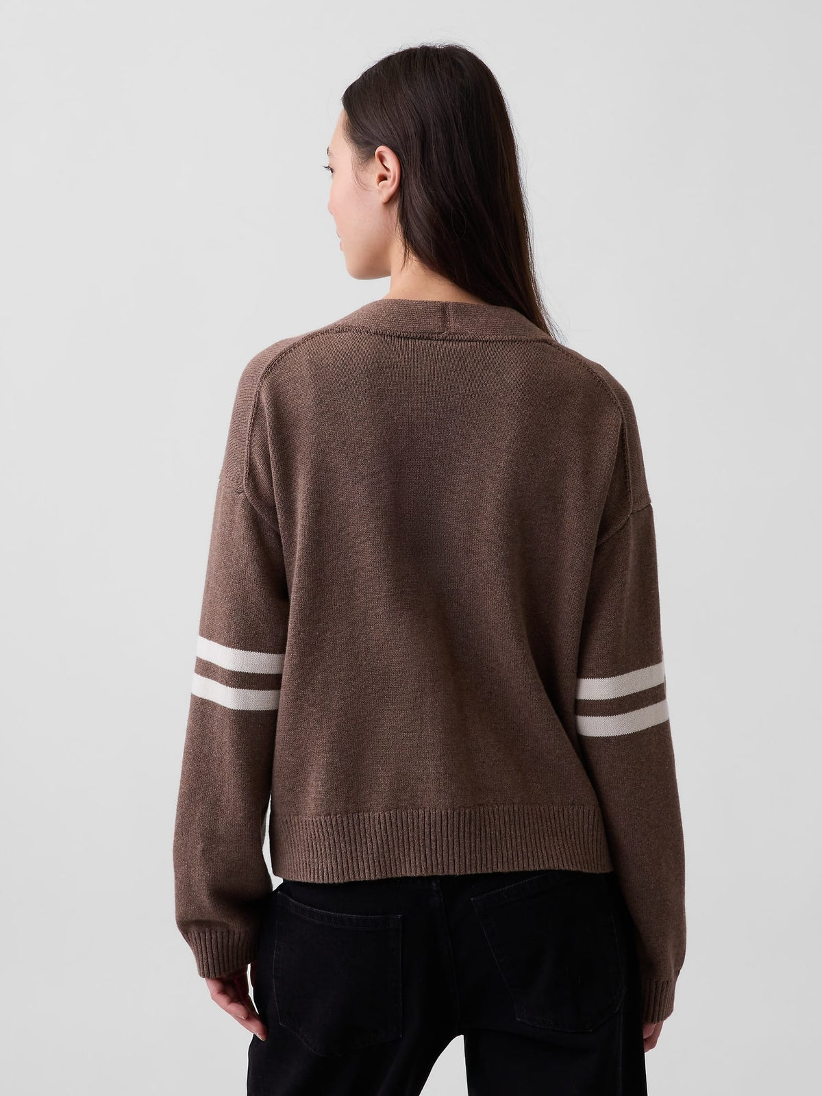 Mor 100% Pamuk Oversized Gap Logo Triko Hırka