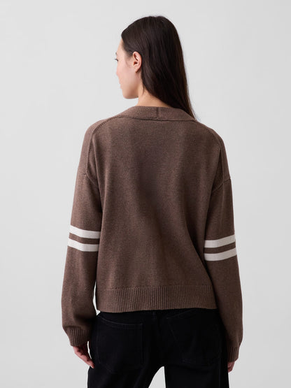 Mor 100% Pamuk Oversized Gap Logo Triko Hırka