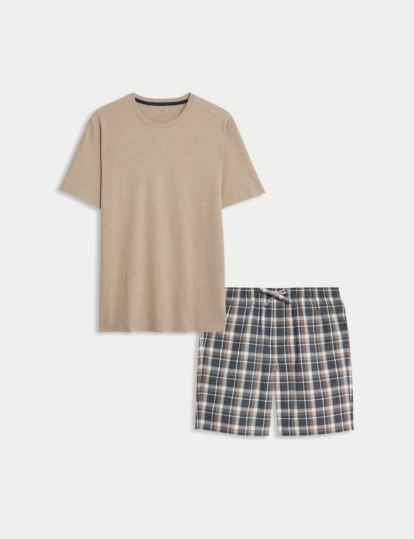 Saf Pamuklu Kareli Pijama Seti