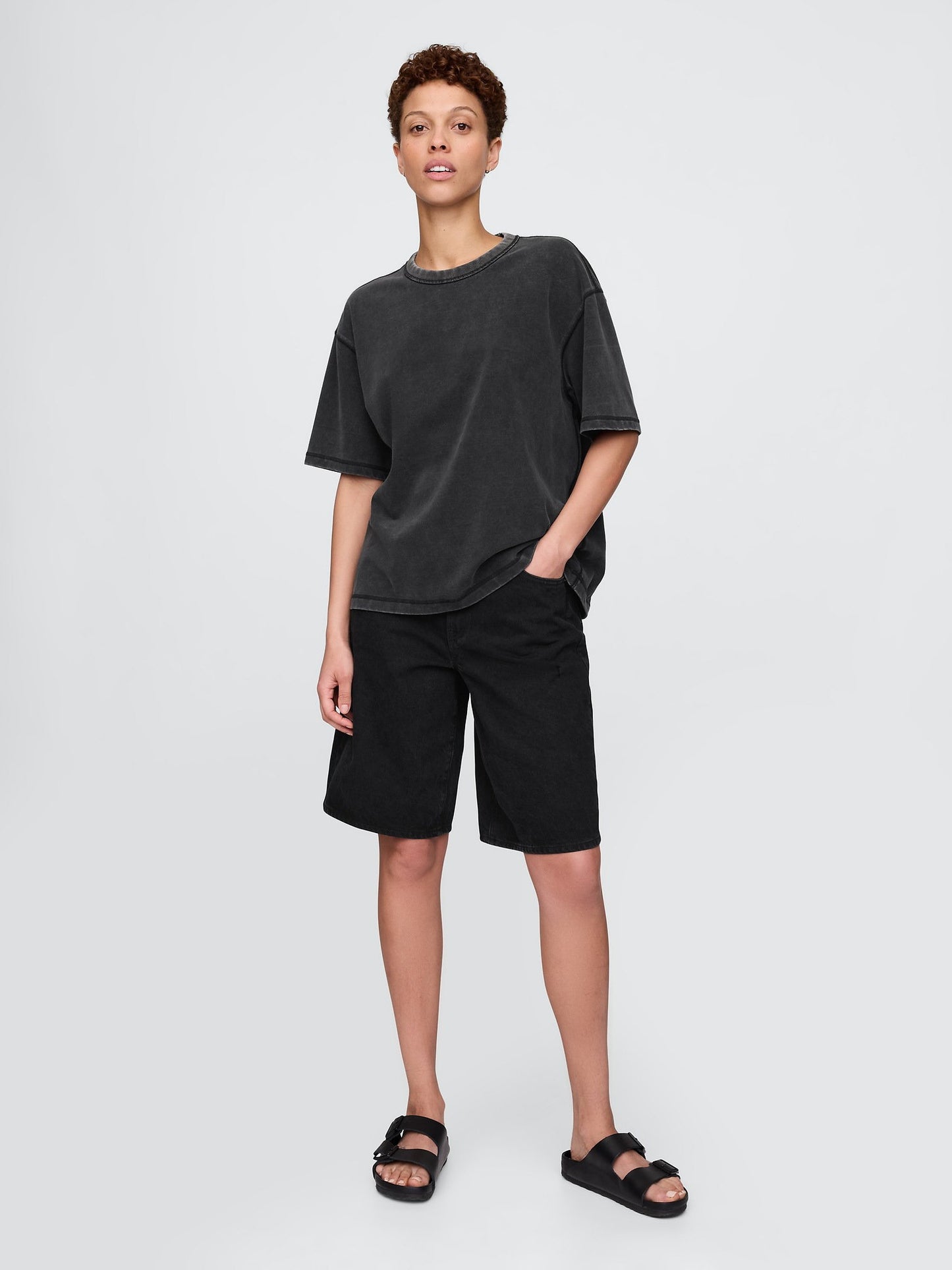 Gri Heavyweight Crop T-shirt