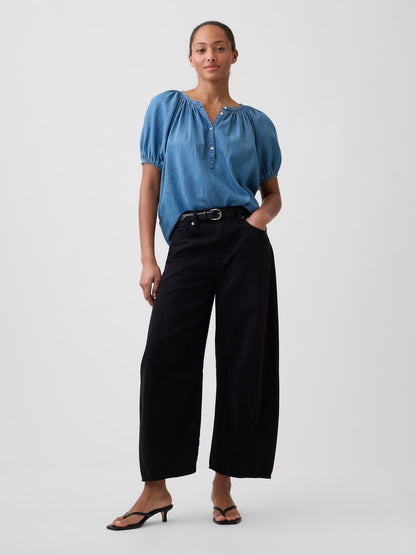 Mavi Oversized Puff Sleeve Bluz