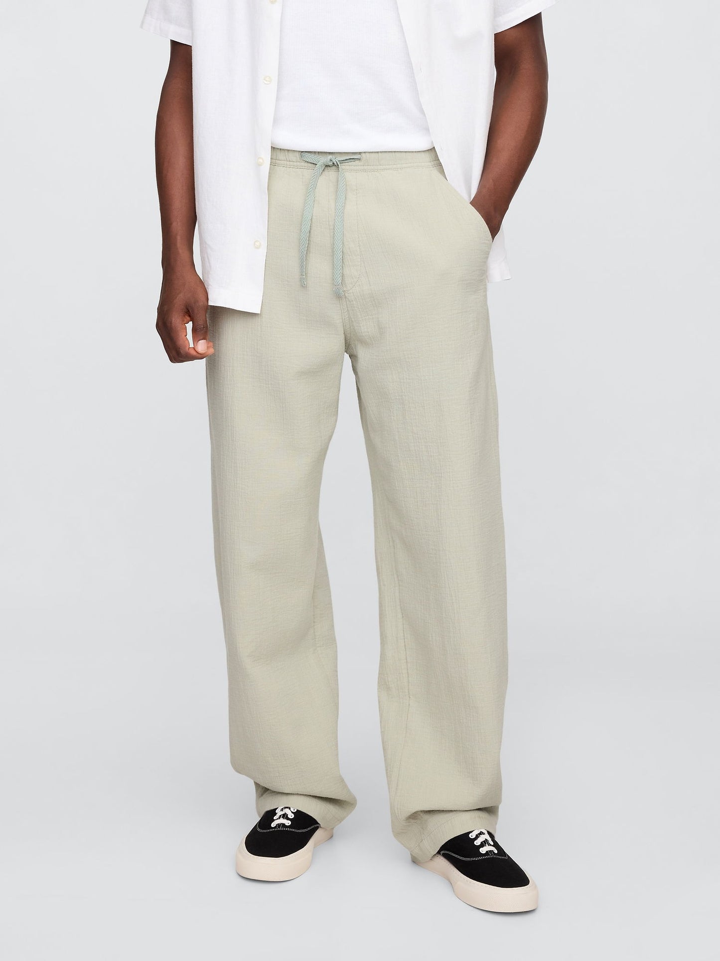 Gri Gauze Baggy Easy Pantolon