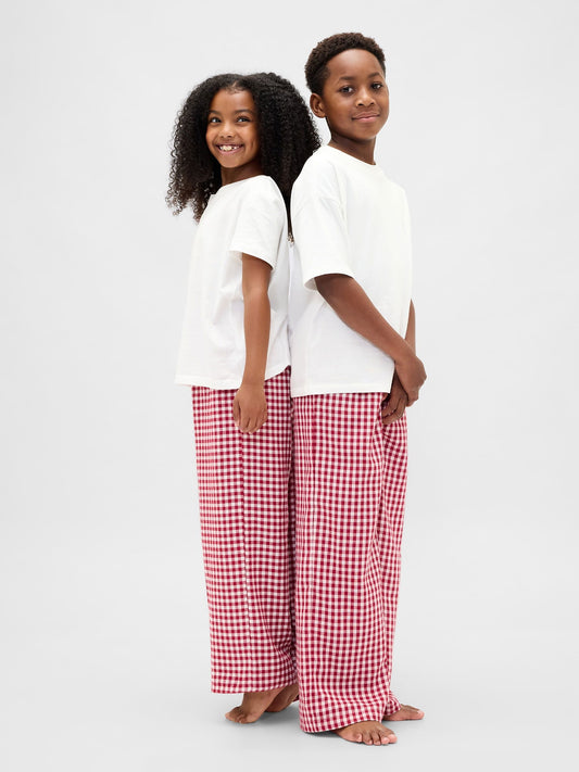 Kırmızı Kids Geri Dönüştürülmüş Flannel Pj Pantolon